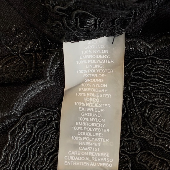 KARL LAGERFELD PARIS BLACK EMBROIDERED COCKTAIL DRESS - Picture 11 of 16